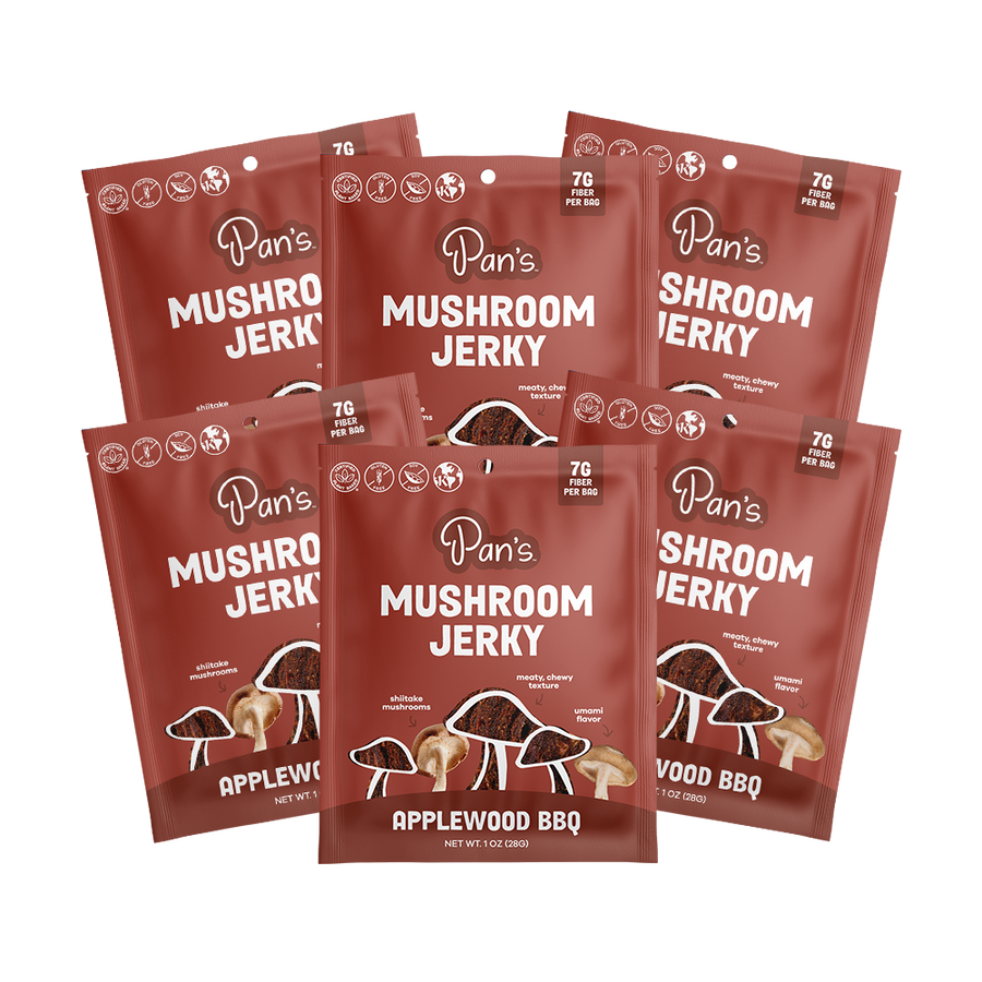 Applewood BBQ Mushroom Jerky - Single Serve Pack X8